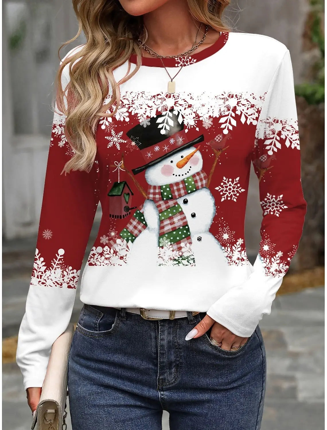 Women's Christmas 3D Print Sweatshirt — Long Sleeve Top