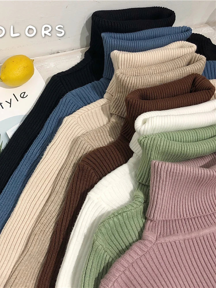 Women's Slim-Fit Knitted Turtleneck Sweater