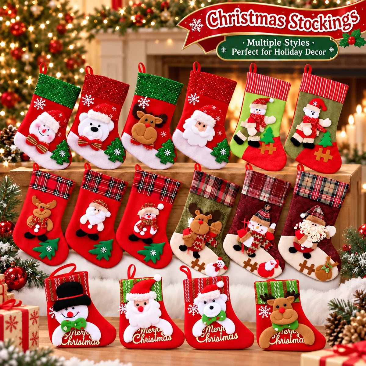 Christmas Gift Stocking – Santa & Snowman Designs