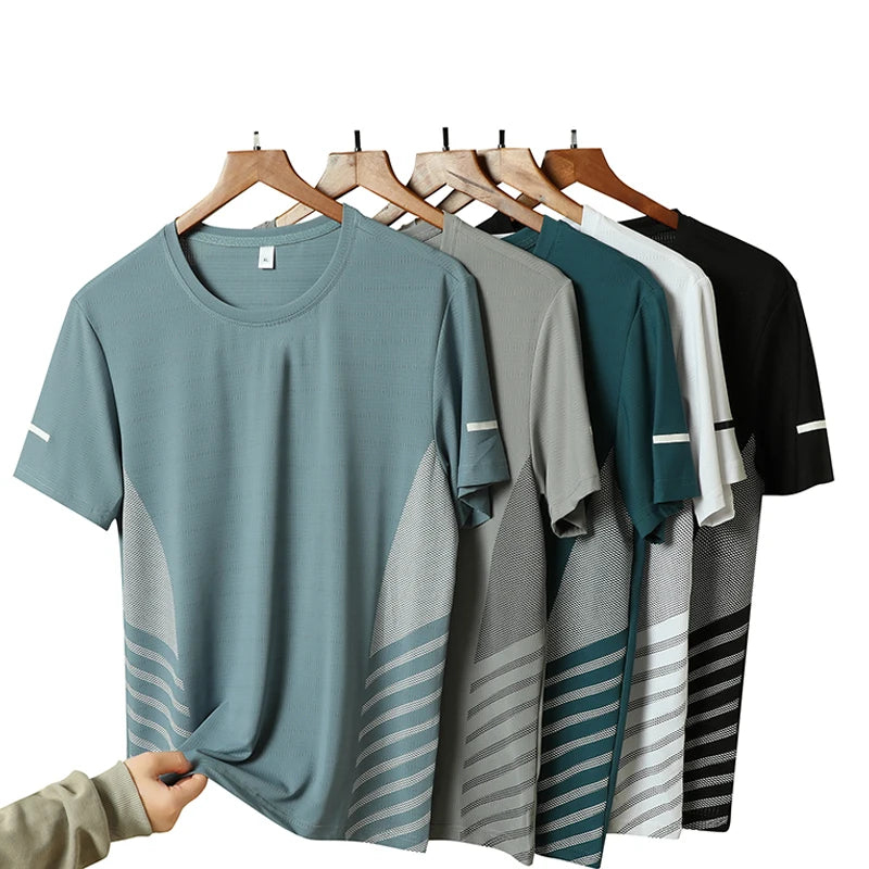 Men's Reflective Running T-Shirt — Ice Silk Summer Top