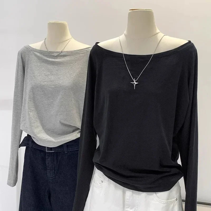 Women's One Shoulder Long Sleeve Top