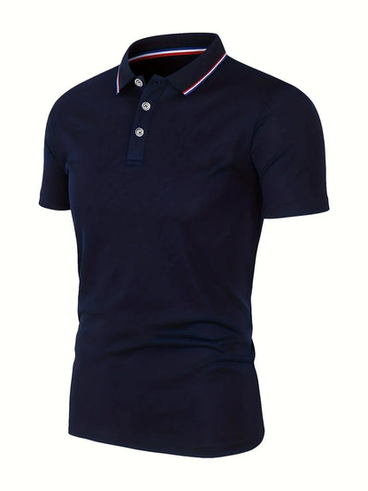 Men's Breathable Solid Polo Shirt