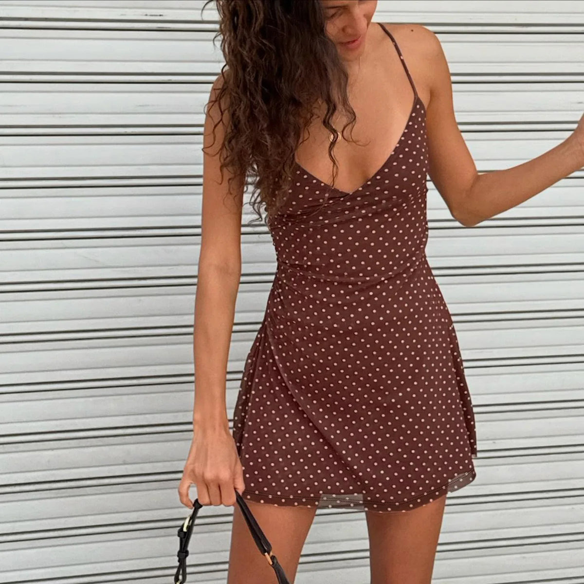 Women's Y2K Dot Print Sleeveless Dress