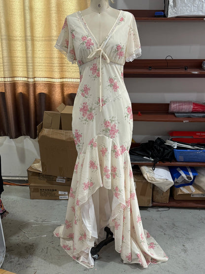 Floral Organza Maxi Dress