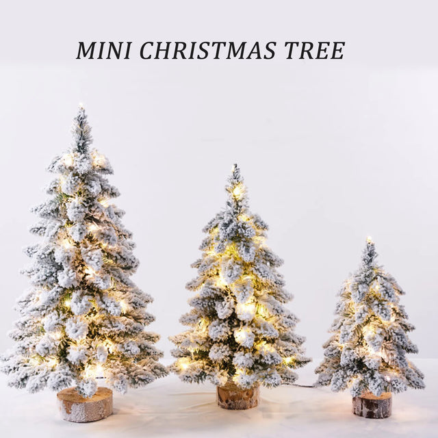 Snow Flocked Christmas Tree with LED Lights