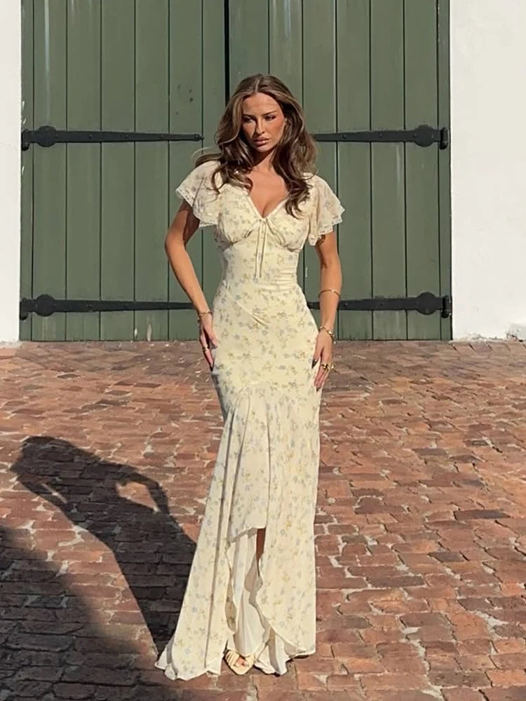 Floral Organza Maxi Dress