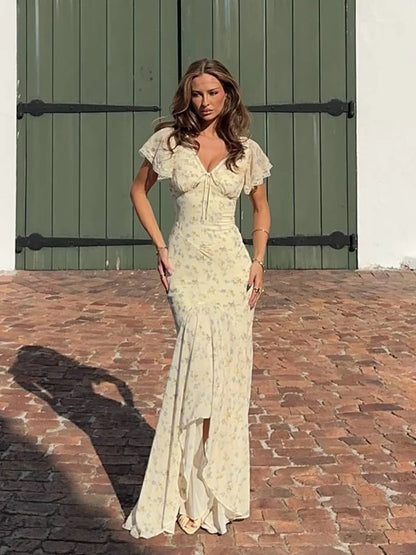 Floral Organza Maxi Dress