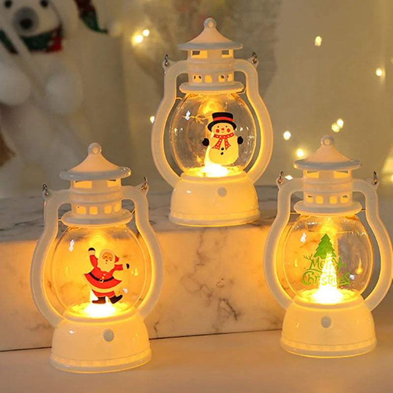 Christmas LED Lantern — Santa Claus & Snowman