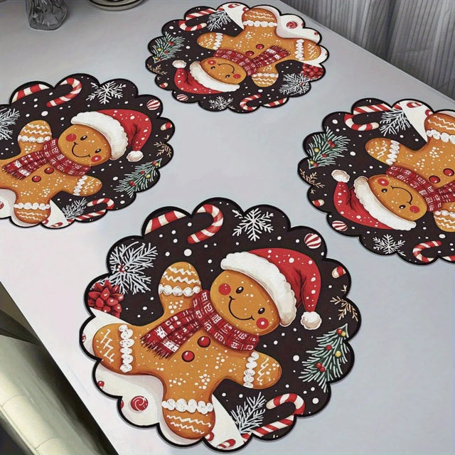 Christmas Round Placemats — Set of 4