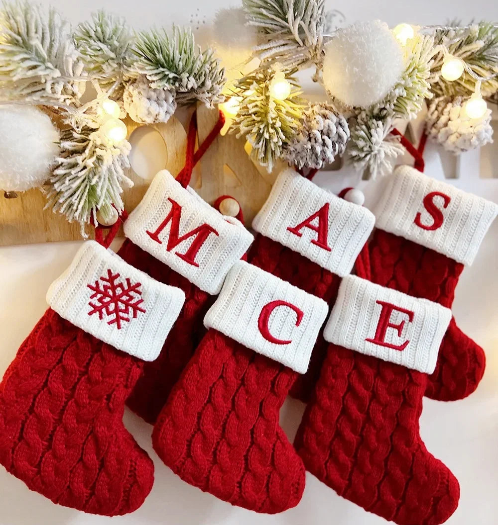 Alphabet Christmas Stocking – Letter & Snowflake Design