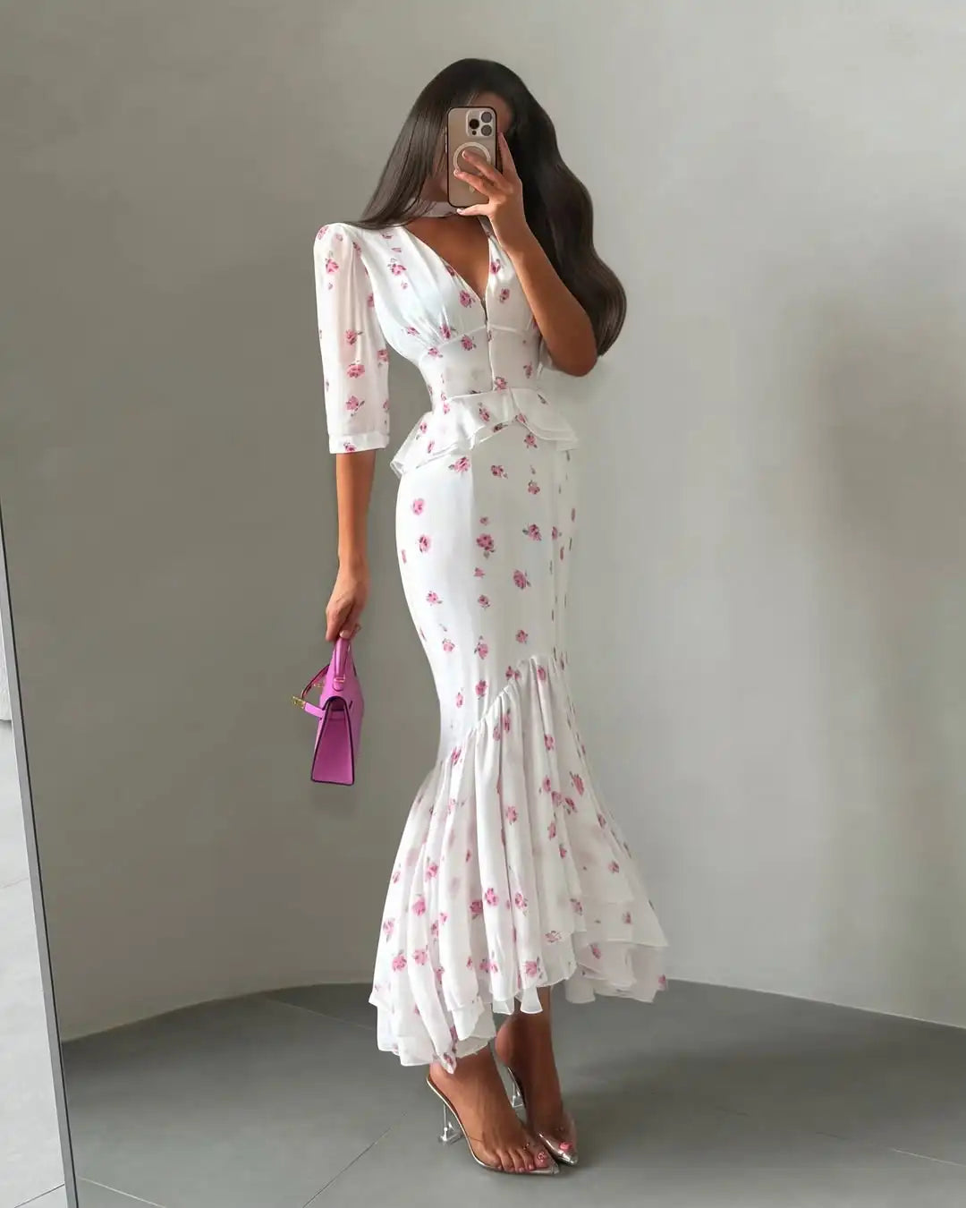 Floral Organza Maxi Dress