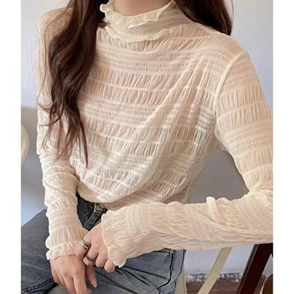 Women's Floral Lace Mesh Blouse
