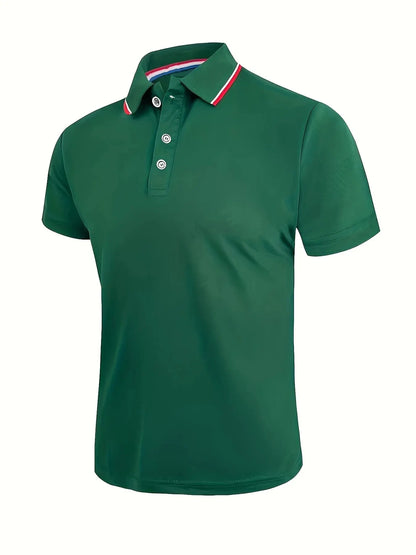 Men's Breathable Solid Polo Shirt