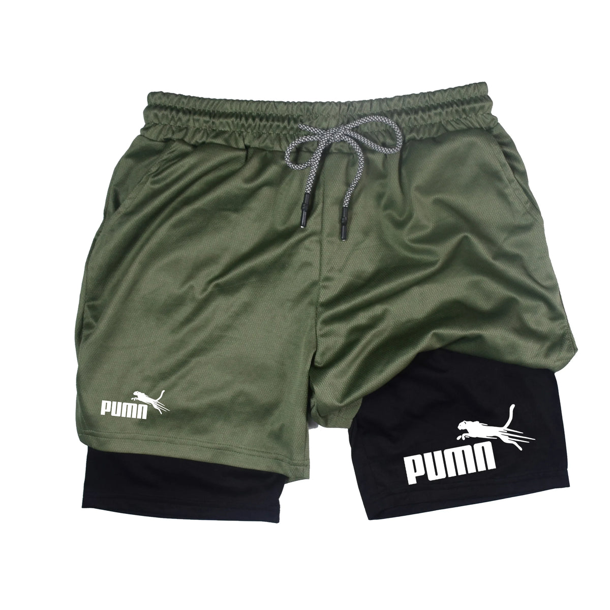 Men's Two-in-One Running Shorts — Breathable Double Layer