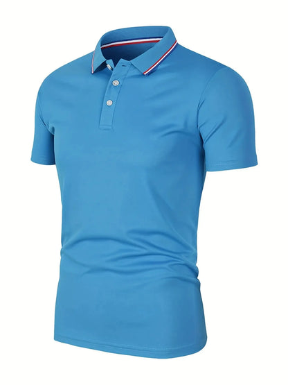 Men's Breathable Solid Polo Shirt