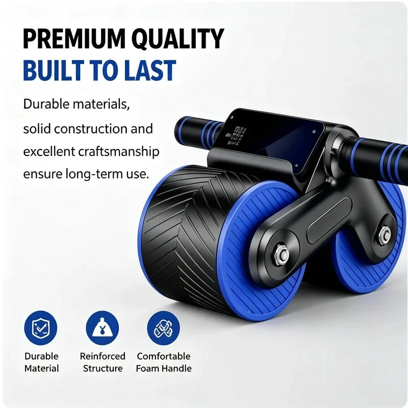 Auto-Rebound Ab Roller Wheel with Phone Holder