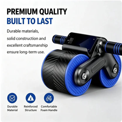 Auto-Rebound Ab Roller Wheel with Phone Holder