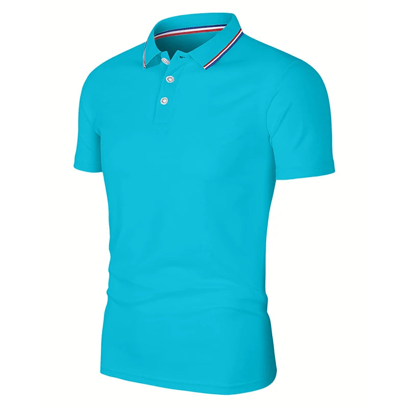 Men's Breathable Solid Polo Shirt