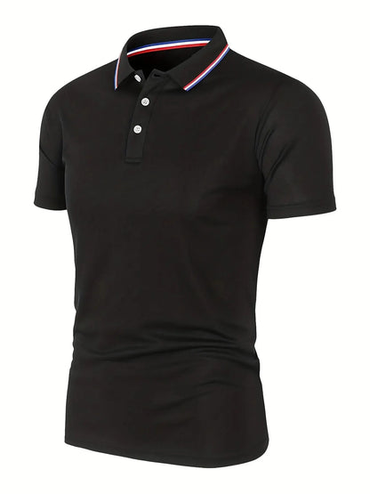 Men's Breathable Solid Polo Shirt