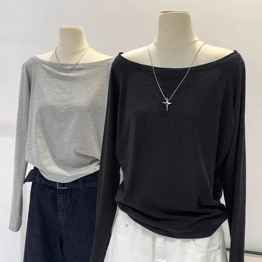Women's One Shoulder Long Sleeve Top