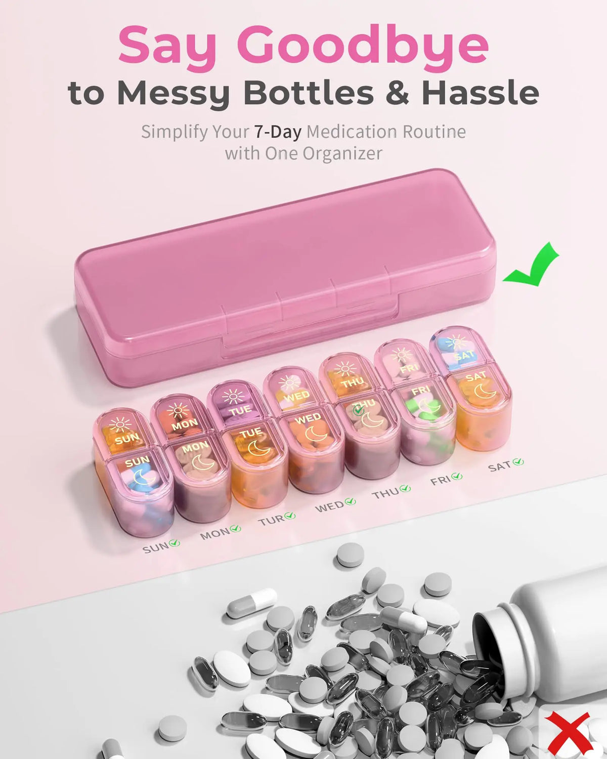 7-Day Daily Supplement & Pill Organizer