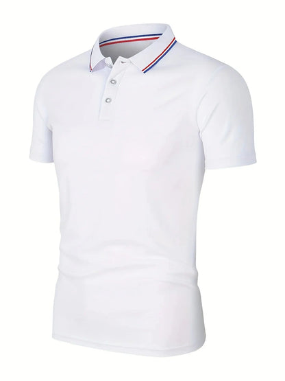 Men's Breathable Solid Polo Shirt
