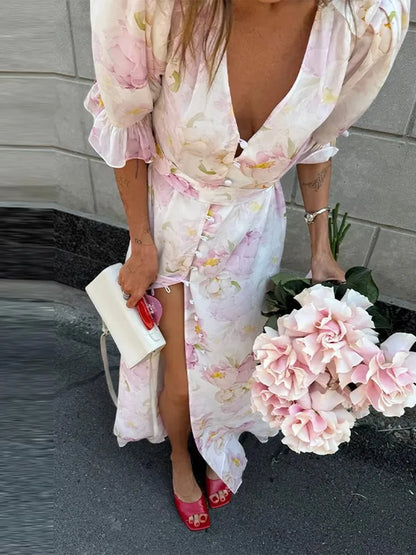 Floral Organza Maxi Dress