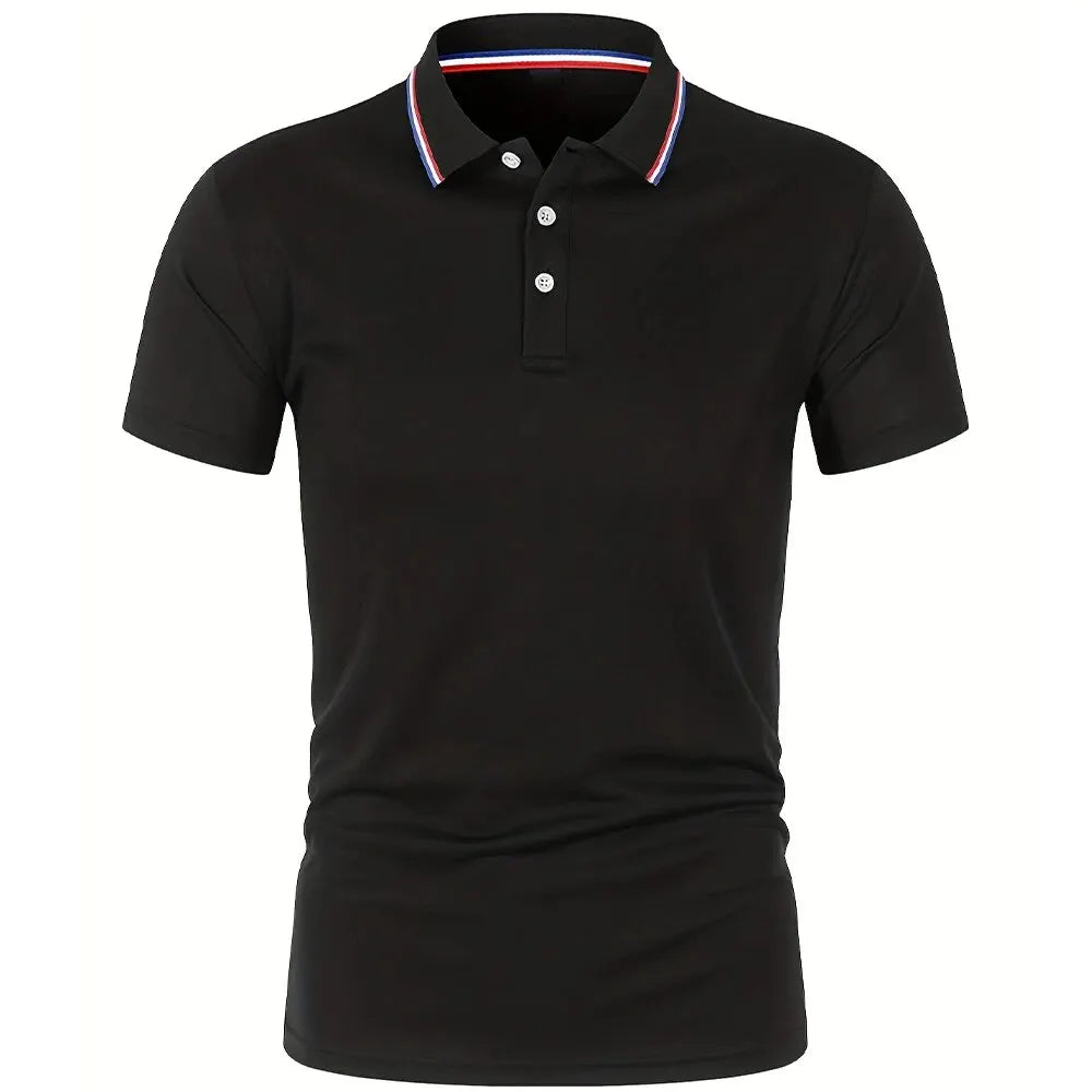 Men's Breathable Solid Polo Shirt