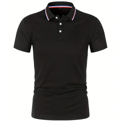 Men's Breathable Solid Polo Shirt