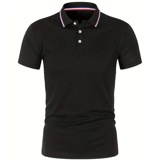 Men's Breathable Solid Polo Shirt