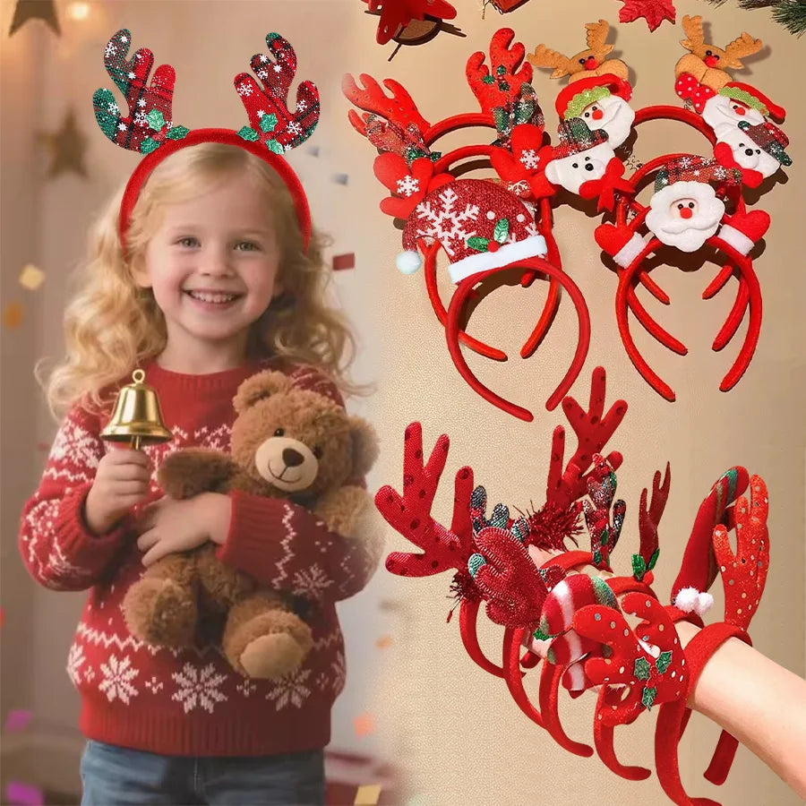 Christmas Light-Up Reindeer Headband Set — 10 Pack