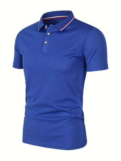 Men's Breathable Solid Polo Shirt